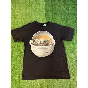 TeeStyled Star Wars Mandalorian Baby Yoda Grogu Black Graphic T-Shirt Mens MD
